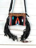 Mohave Black and Colorful Wool & Leather Medium Bag