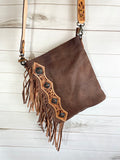 La Paz Brown Leather Light Side Fringe Bag
