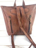 CLEARANCE! Tan Neutral Wool Arrow Pattern Leather Backpack