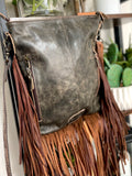 Foothills Rancher Distressed Leather Crossbody Handbag