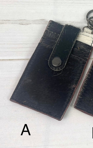 Black and White Hide Keychain Wallet