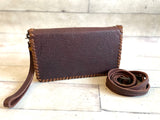 Leather Whipstitch Carryall Wallet