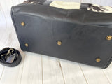 Black and White Hide Leather Duffel Bag