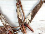 Tan Cowhide Tooled Leather Tack Set