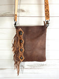 La Paz Brown Leather Light Side Fringe Bag