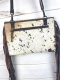 SALE! Arrow Leather Tooled and Cowhide Crossbody Bag