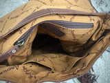 Tombstone Tooled Band Leather Flap Fringe Crossbody Bag
