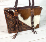 Tooled Hide Swatch Large Bag