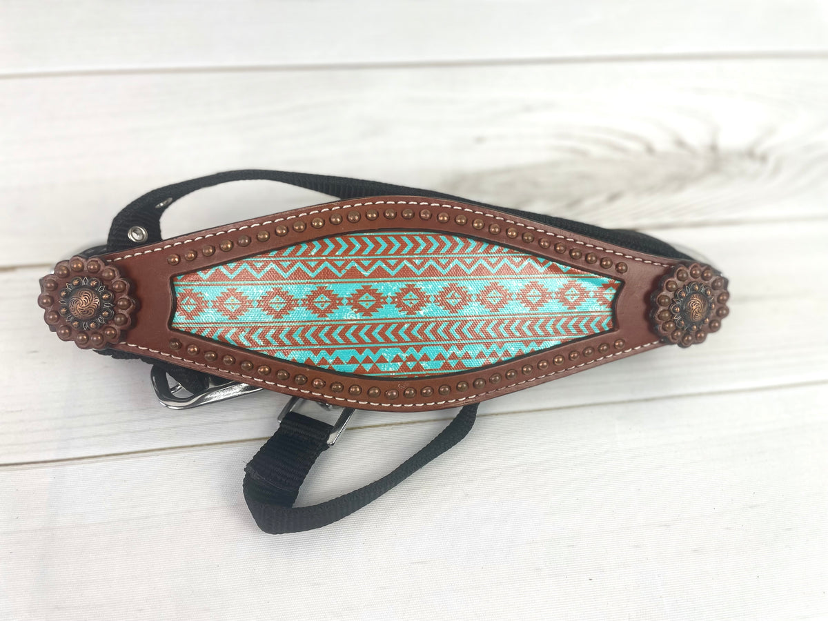 Teal And Brown Aztec Pattern Bronc Halter