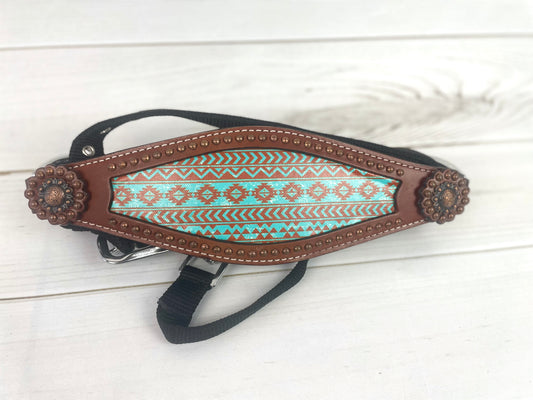 Teal And Brown Aztec Pattern Bronc Halter