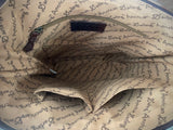 SALE! Peach & Teal Serape Pattern Wool & Leather Handbag