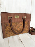 CLEARANCE! Cathedral Basket Weave Leather Handle Bag