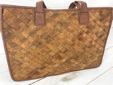 CLEARANCE! Leather Basket Weave Large Tote