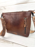 Hide Tooled Leather Band Crossbody Bag