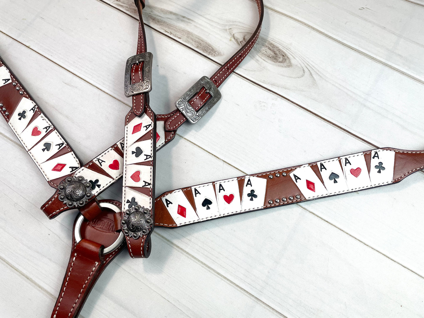 Vegas Aces Painted Leather Tack Set