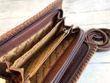 Leather Whipstitch Carryall Wallet