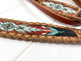 Feather Beaded Tack Set with leather Whipstitch