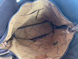 Snake Pattern on Hide Tooled Handle Fringe / Crossbody Handbag