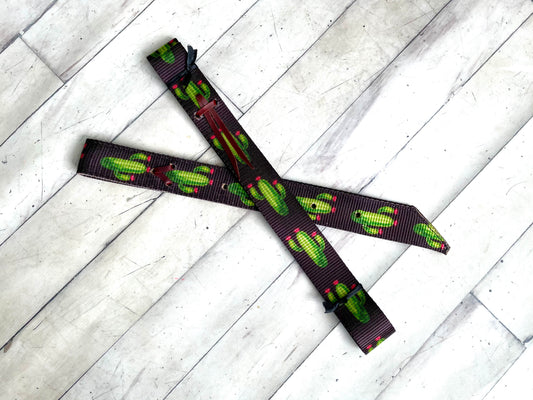 Green Cactus Pink Bloom Cinch Strap Set