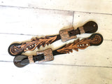 Two Tone Feather Cut Out Spur Straps
