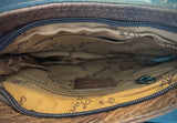 Turquoise Hide Leather Tooled Bag
