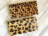 Leopard Pattern on Hide Snap Closure Wallet