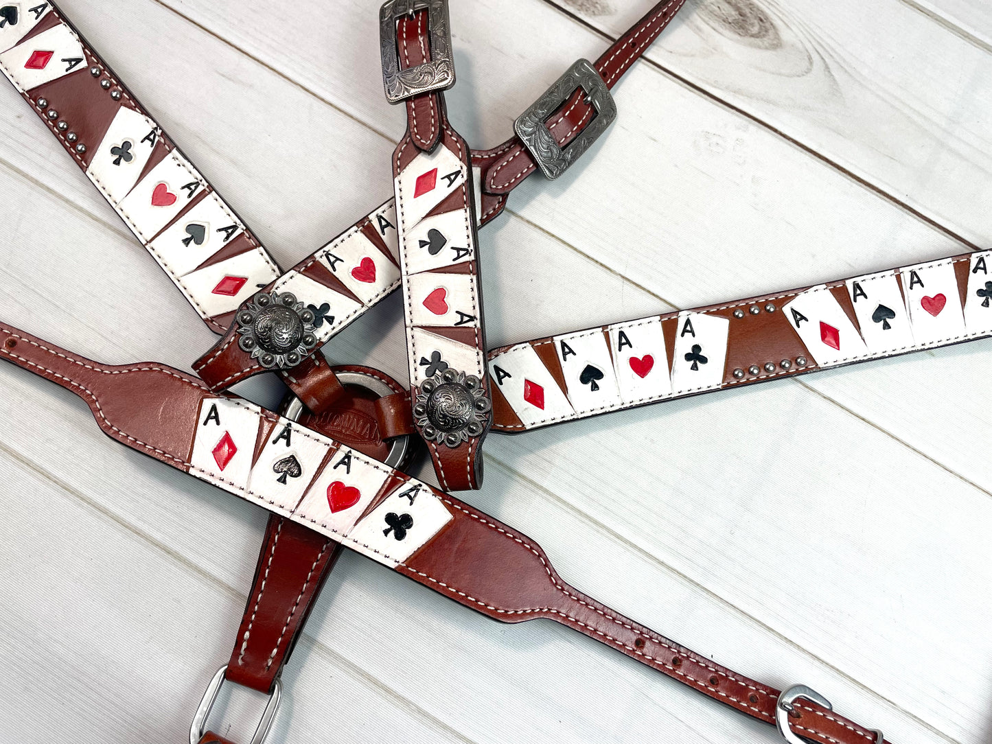 Vegas Aces Painted Leather Tack Set