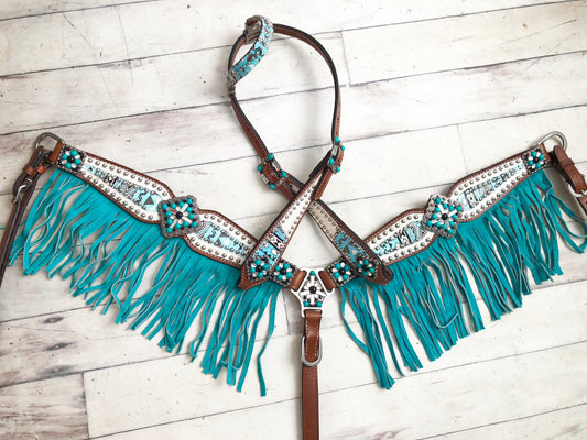 Arctic Design Teal Fringe Tack Set