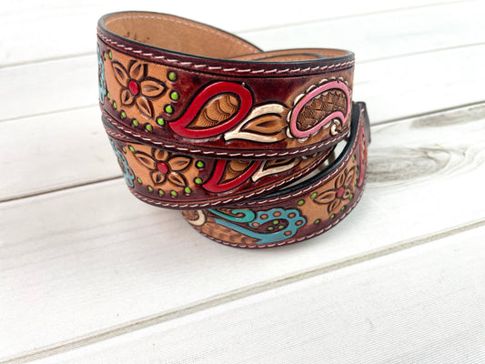 Colorful Paisley Buckstitch Handbag Strap