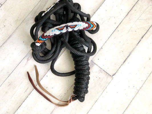 Thunderbird Orange, Teal & White Cowboy Knot Halter