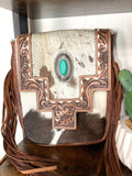 Monument Cowhide and Tooled Leather Western Handbag