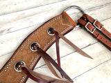 Light Brown Cowhide Leather Tassel Tripping Collar
